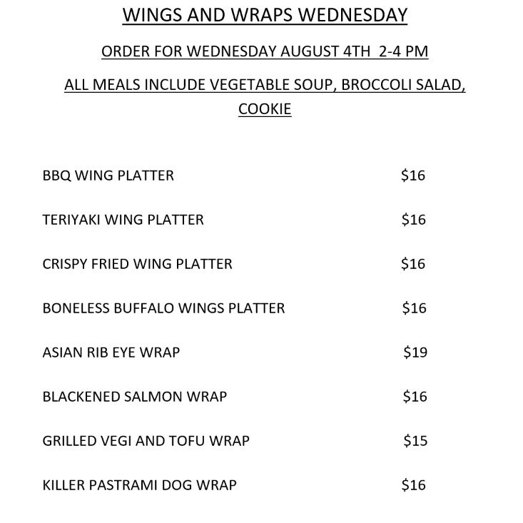 Wings and Wraps